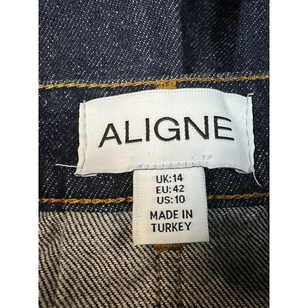 ALIGNE Yolie Pleat Denim Mini Skirt (Indigo), size UK 14 / US 10, 100% cotton, - Picture 4 of 16
